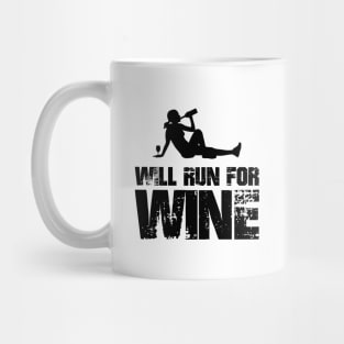 Will Run for Wine - Female runner Mug